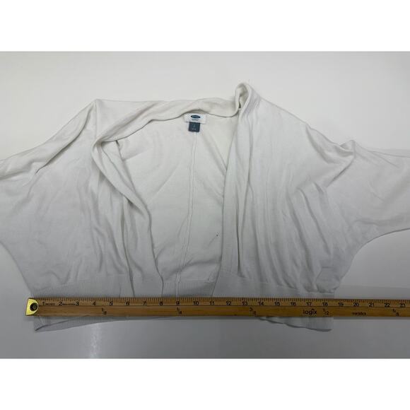 Old Navy Womens Cardigan Size Large White Open Front 3/4 Sleeve Cropped - Picture 7 of 10